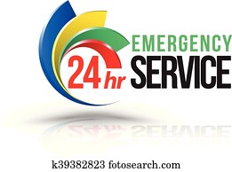 24hr Emergency service logo. 24hr Emergency service logo.