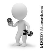 3d small people - dumbbells 3d small people - dumbbells