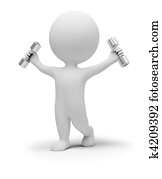 3d small people exercises with dumbbells 3d small people exercises with dumbbells