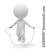 3d small people - skipping rope 3d small people - skipping rope