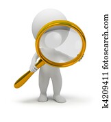 3d small people with a magnifier 3d small people with a magnifier