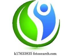 wellness, conceito, logotipo