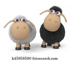 3d illustration ridiculous sheep 3d illustration ridiculous sheep