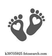 Baby footprints - vector illustration.