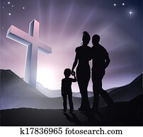 Easter Christian Cross Family