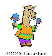 llama in a hat sings and plays on maracas llama in a hat sings and plays on maracas