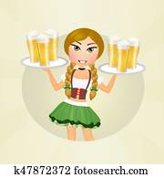 Oktoberfest blonde girl with beer Oktoberfest blonde girl with beer