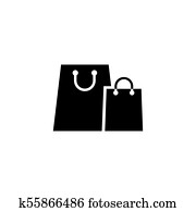 Paper Shopping Bags Flat Vector Icon