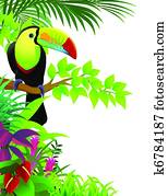 tucano, pássaro, em, a, floresta tropical