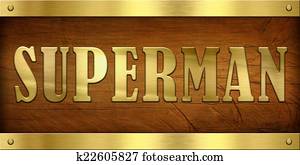 Vintage Door Plate, Superman Vintage Door Plate, Superman