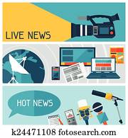 bandeiras, com, jornalismo, icons.