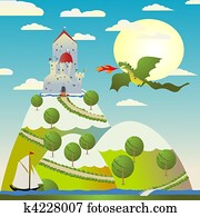 Castle and dragon Castle and dragon