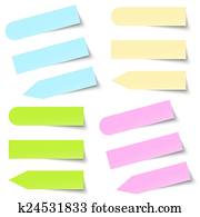 Collection of colored note / memo blank
