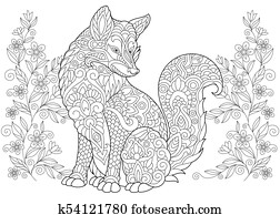 Fox and wildflowers Fox and wildflowers