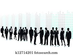 homens negócio, e, mulheres