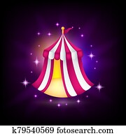 Pink and white tent icon, medieval fair, circus Pink and white tent icon, medieval fair, circus
