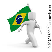 3d person with Brasil flag 3d person with Brasil flag