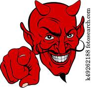 Devil Pointing Cartoon Character Devil Pointing Cartoon Character