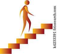 humain, escalade, les, escalier