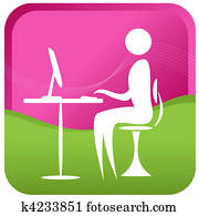 human working on computer