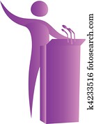 menneske, give, tale