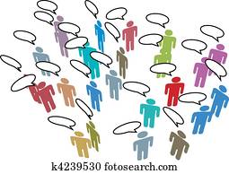 persone, riunione, sociale, media, rete, colorito, discorso