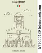 Reggio Emilia cathedral, Italy. Landmark icon Reggio Emilia cathedral, Italy. Landmark icon