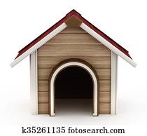 Doghouse with red roof Doghouse with red roof