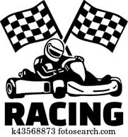 Goal flags and kart racing Goal flags and kart racing