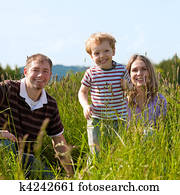 Happy family in summer