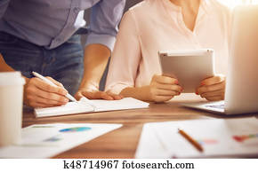 mann frau, arbeitende, in, büro