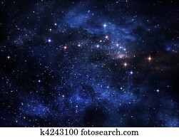 profundo, espaço, nebulae