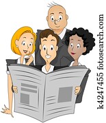 Reading Newspaper Reading Newspaper