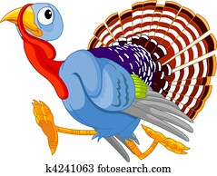 Running Cartoon Turkey Running Cartoon Turkey