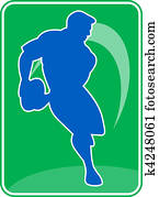 שחקן של ראגבי, לרוץ, לעבור, כדור