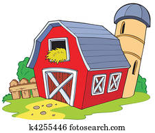 Cartoon red barn Cartoon red barn
