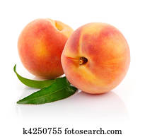 fresh peach fruits with green leaves fresh peach fruits with green leaves