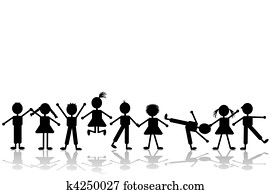 Group of happy children playing, set 1 Group of happy children playing, set 1