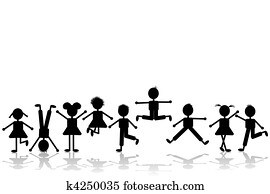 Group of happy children playing, set 2 Group of happy children playing, set 2