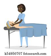 massieren therapie, mit, woman.