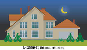 New family house in the night New family house in the night