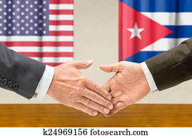 representantes, de, a, eua, e, cuba, apertar as mãos