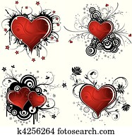 Valentines Day background with hearts and flower Valentines Day background with hearts and flower