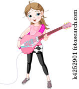 נדנד כוכב, ילדה, לשחק גיטרה