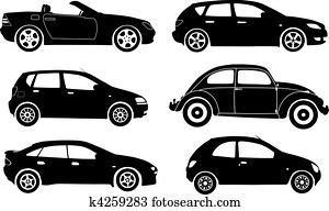 צללית, cars,, וקטור