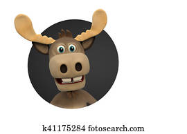 Cute moose cartoon animal zoo forest 3d illustration rendering Cute moose cartoon animal zoo forest 3d illustration rendering