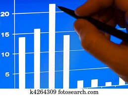 finansielle, stats, på, laptop, lcd