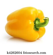 fresh yellow pepper isolated on white