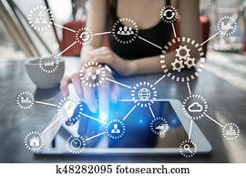 IOT., internet, de, things., automação, e, tecnologia moderna, conceito