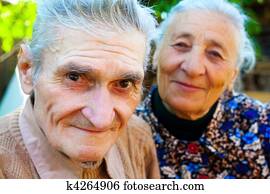 Old couple - two happy seniors